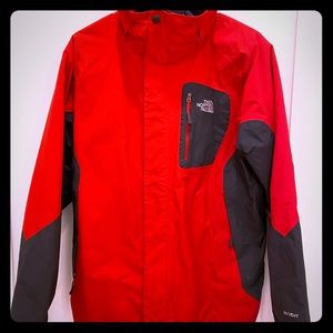 Red and Grey North Face Jacket